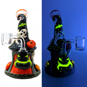 7" "Mystical Mixture" Halloween Theme Glow In The Dark Water Pipe - [GB793]